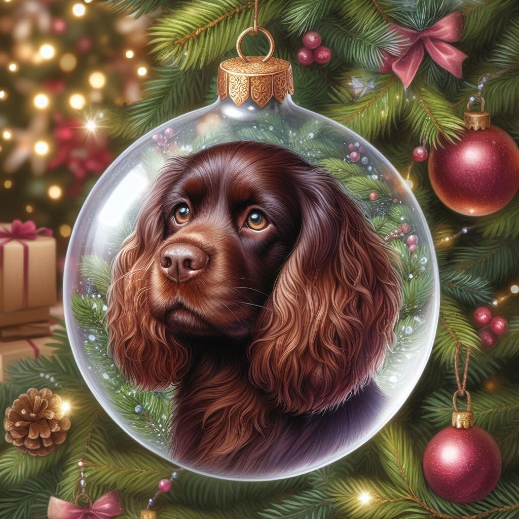 Cocker Spaniel Bauble Christmas Card