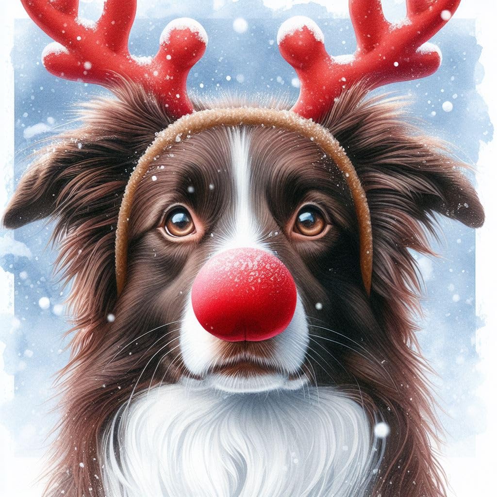 Pack of Chocolate Border Collie Christmas Cards