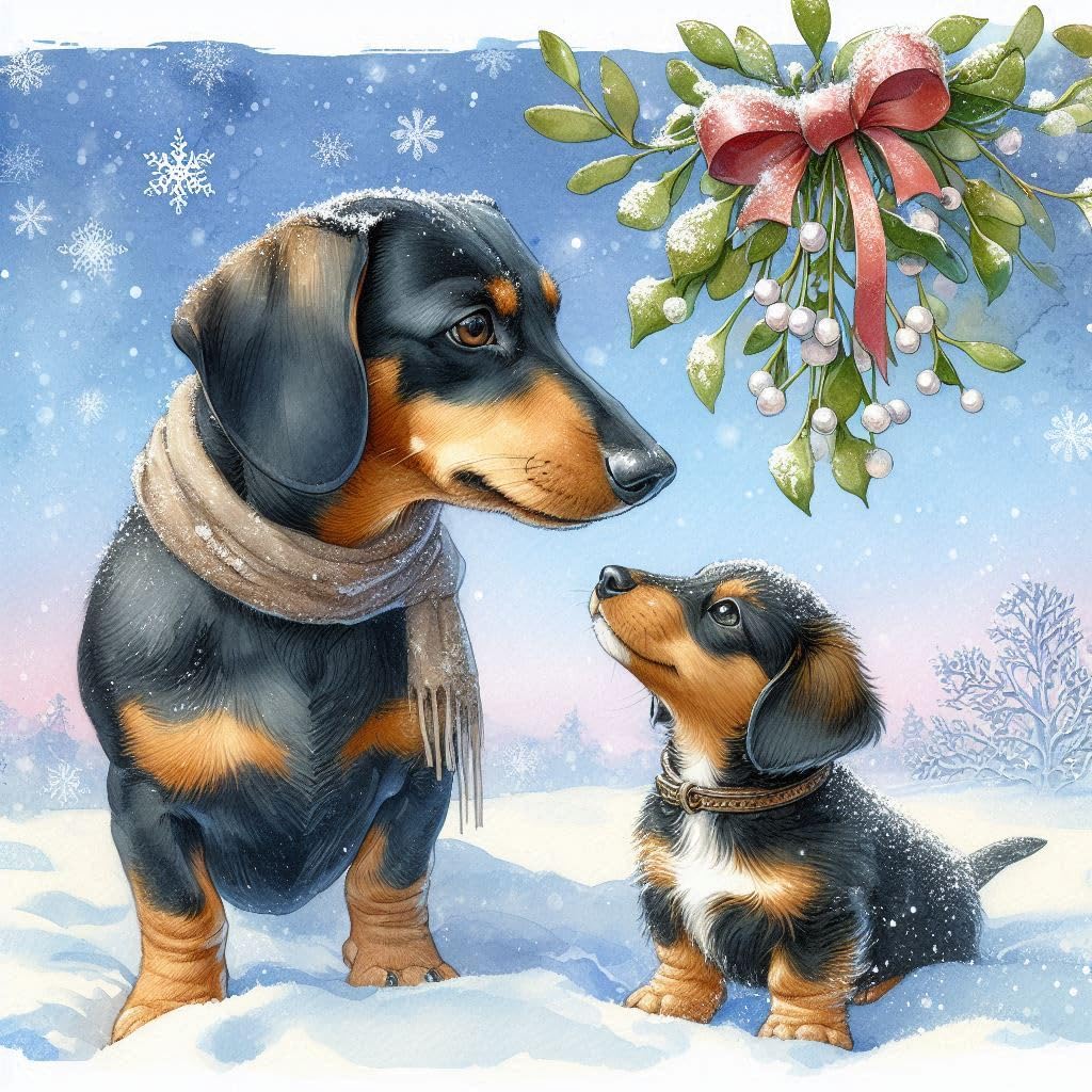Dachshund Christmas Card