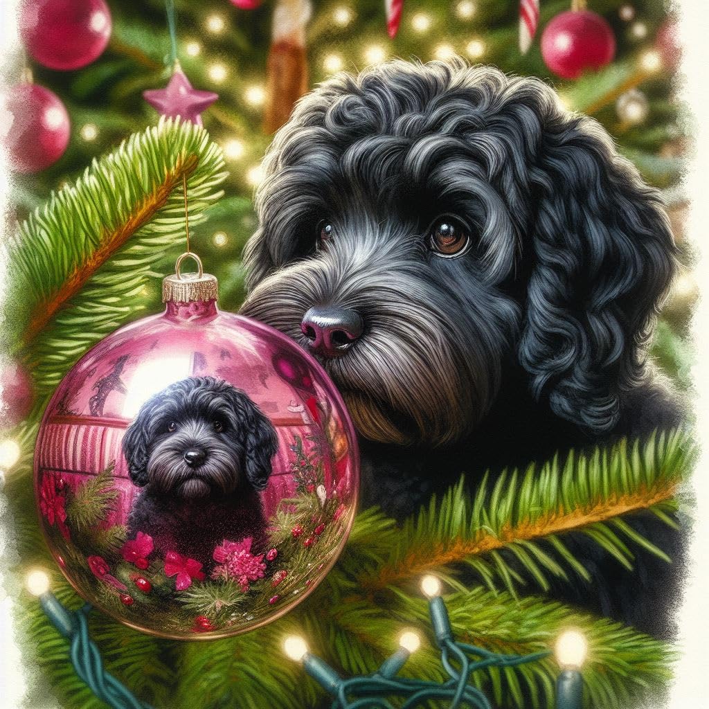 Cockapoo Bauble Christmas Card