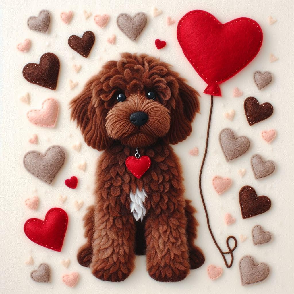 Felt Cockapoo Birthday Card