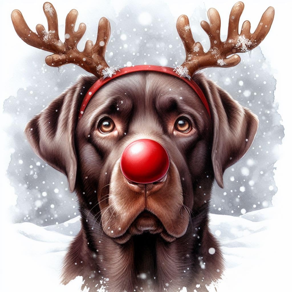 Chocolate Lab Christmas Card