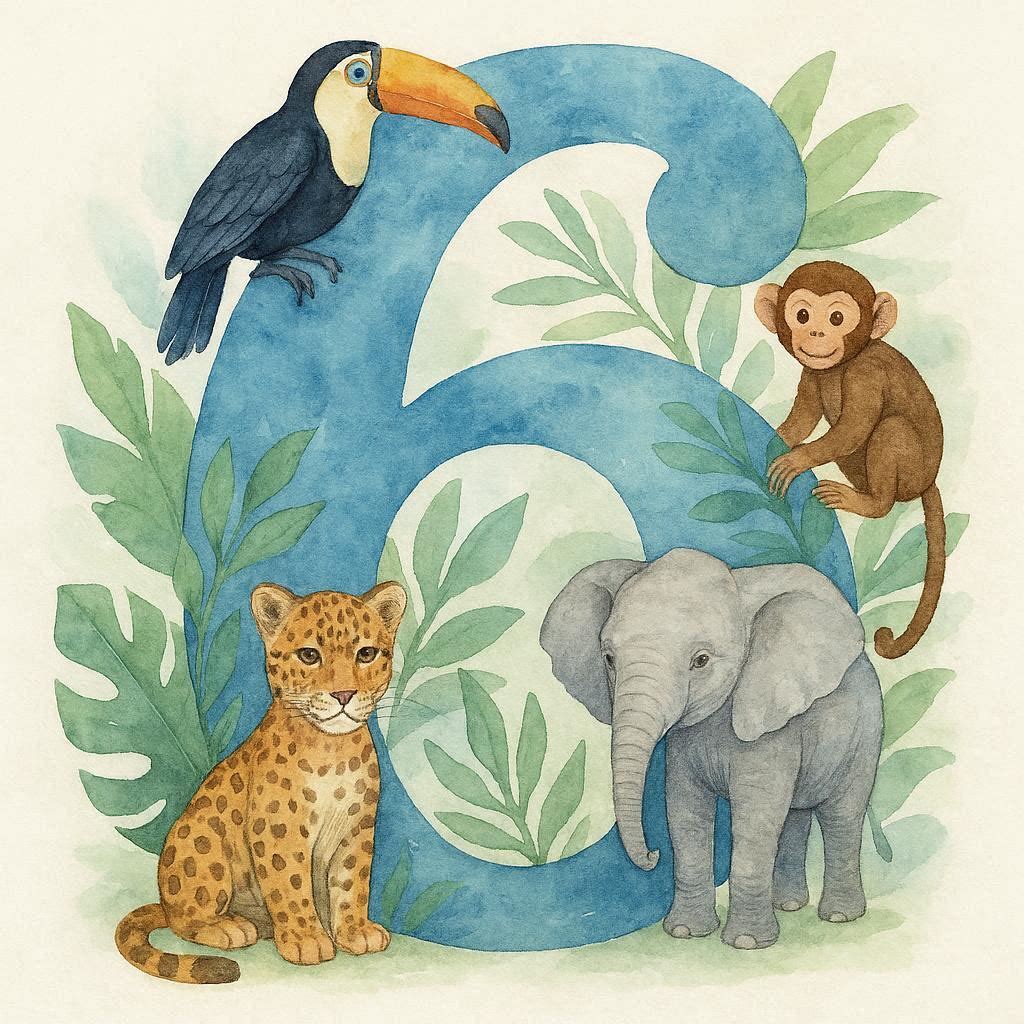 6th Birthday Zoo Card