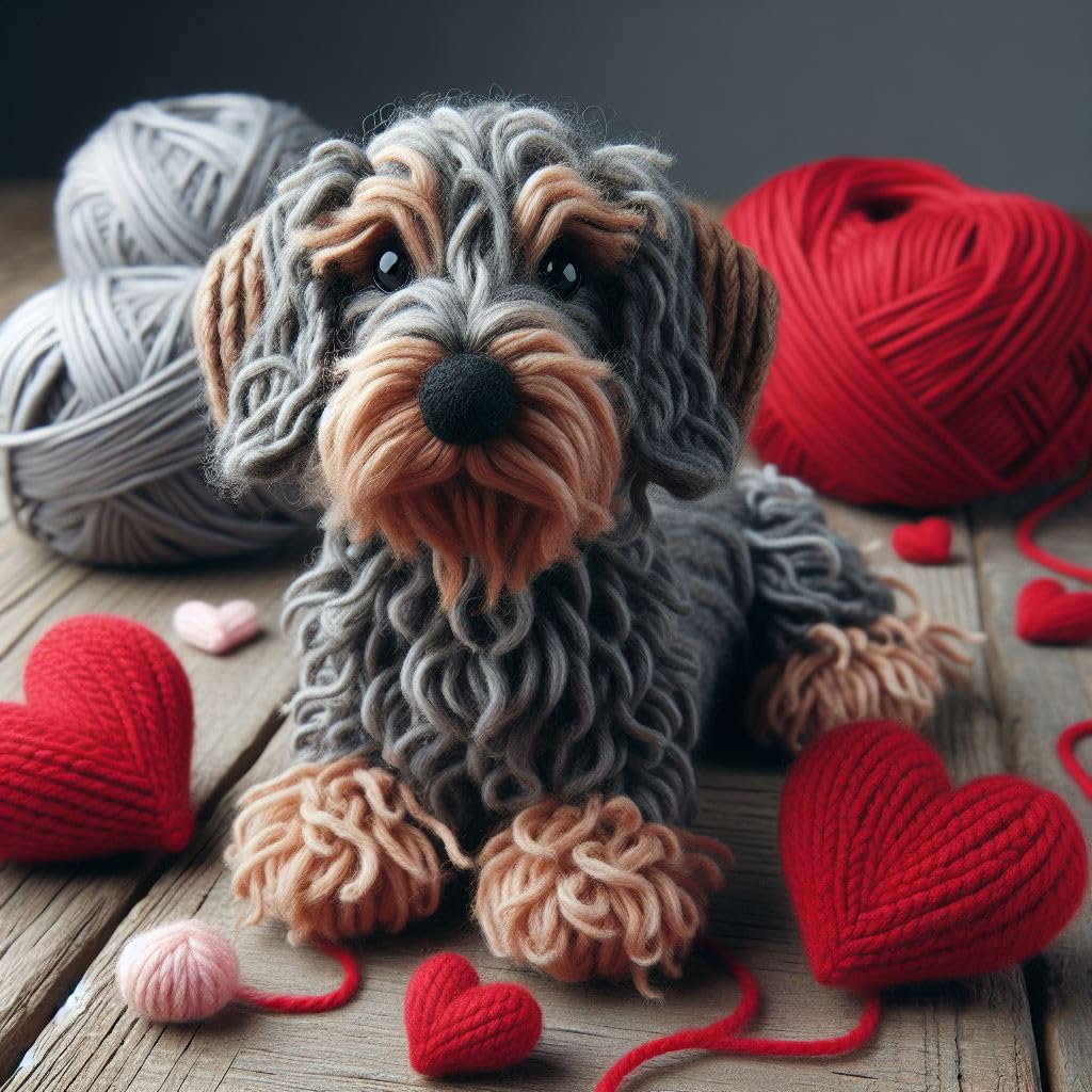 Knitted Dachshund Card