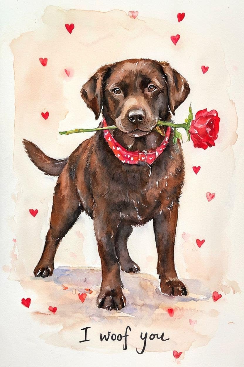 Chocolate Lab Valentine Card