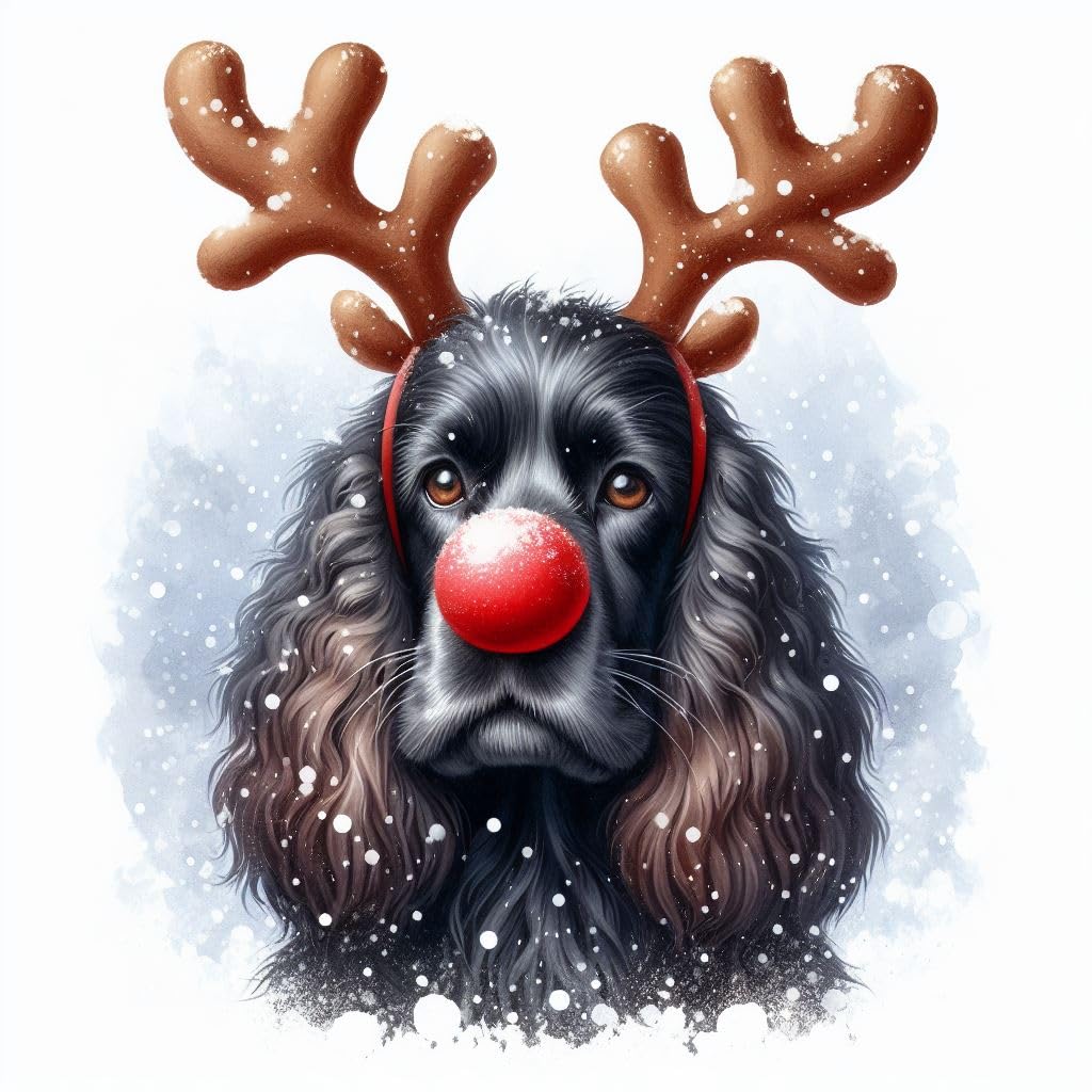 Black Cocker Spaniel Christmas Card
