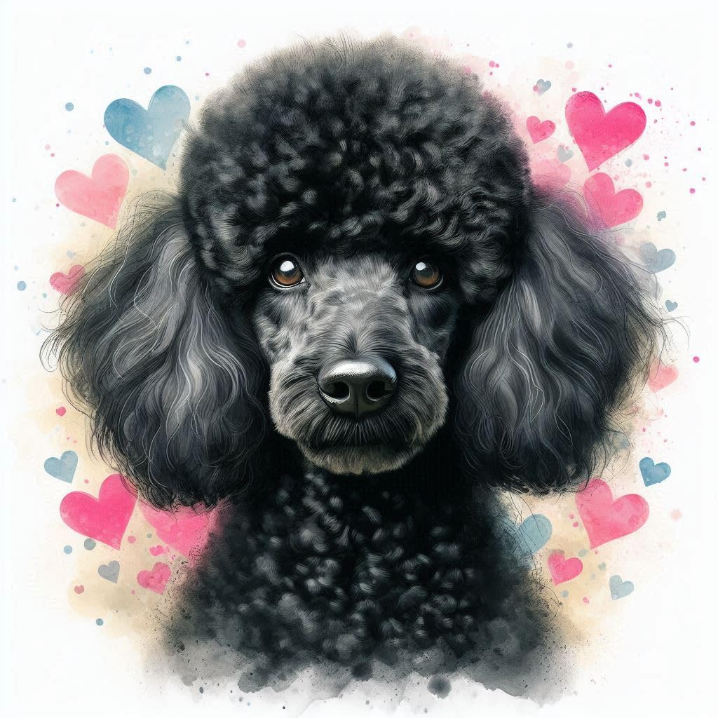 Black Poodle Greeting Card