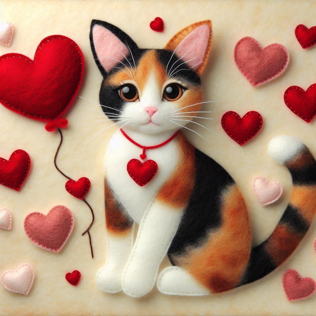 Calico Cat Felt Card