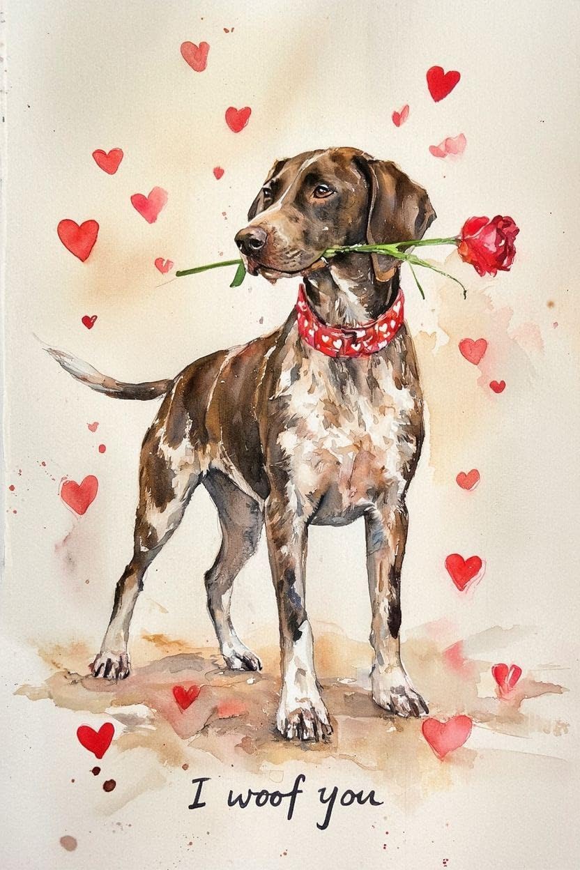German Pointer Valentine Card