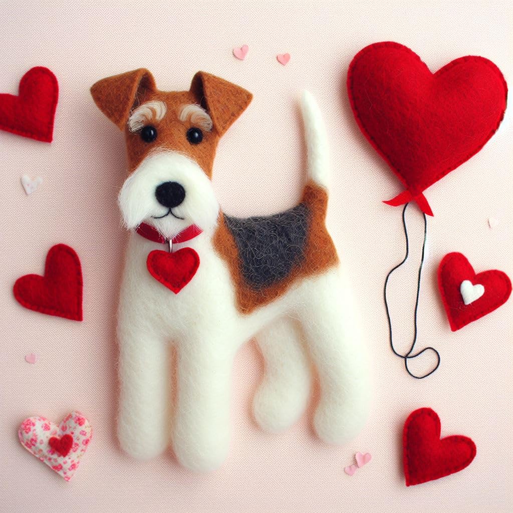 Wire Fox Terrier Felt Birthday Card