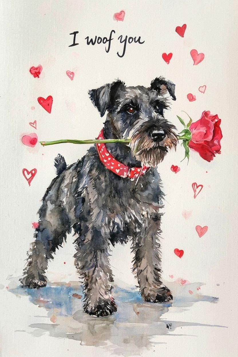 Black Schnauzer Valentine Card