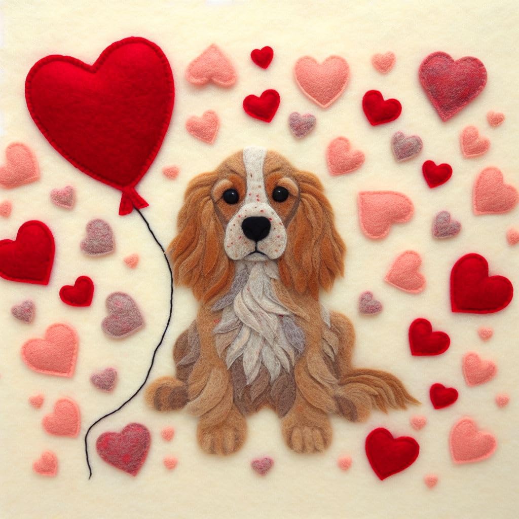 Felt Cocker Spaniel Birthday Card