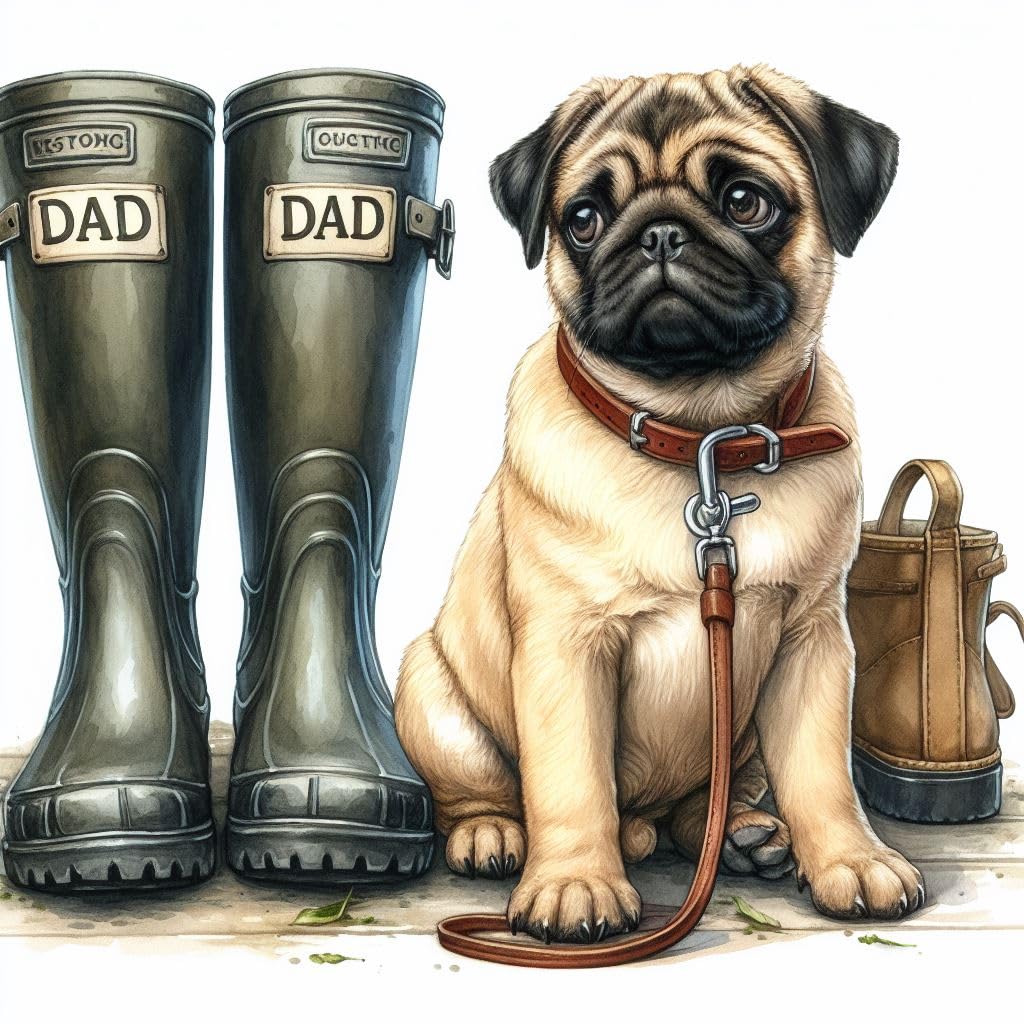 Pug Dad Birthday Card