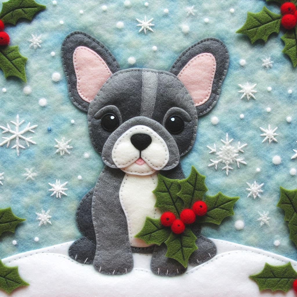 Frenchie Christmas Card