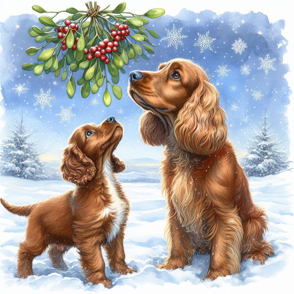 Mother and Pup Christmas Cards
