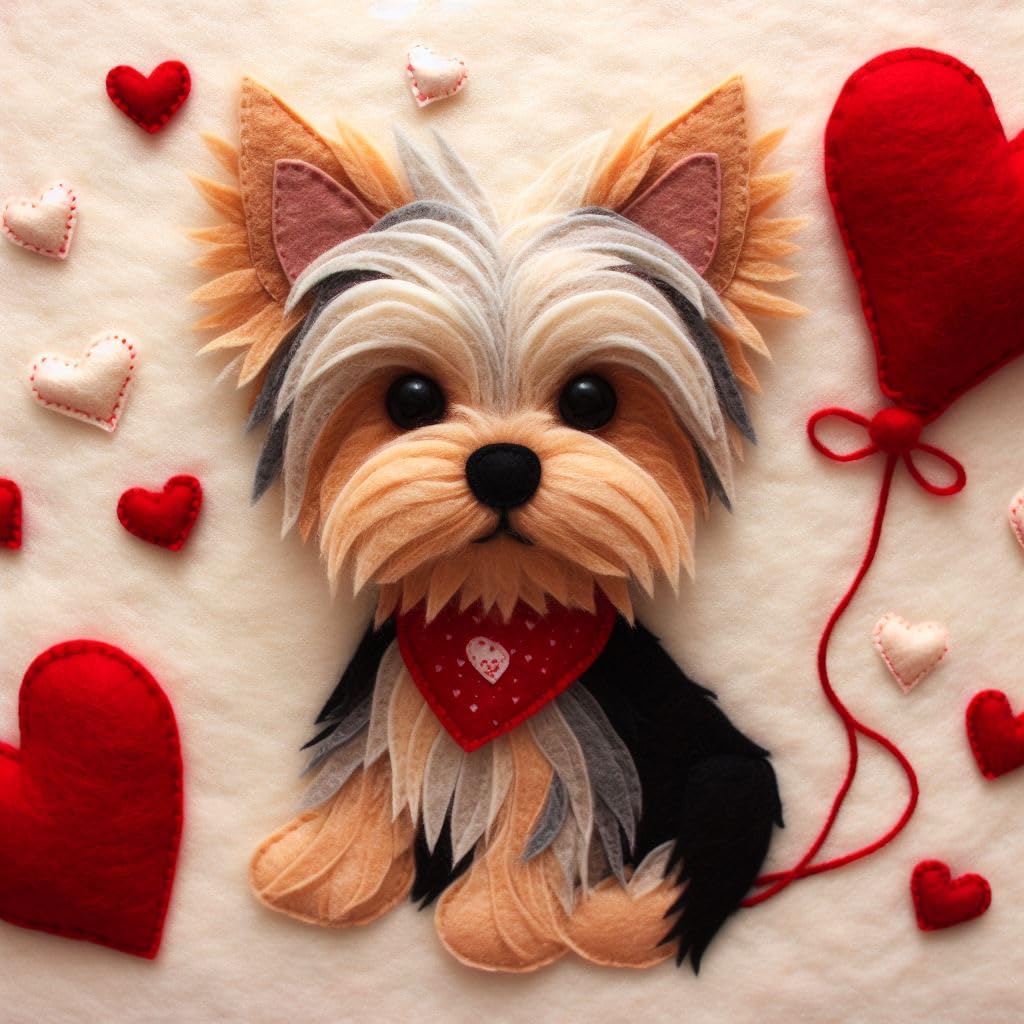 Felt Yorkshire Terrier Card