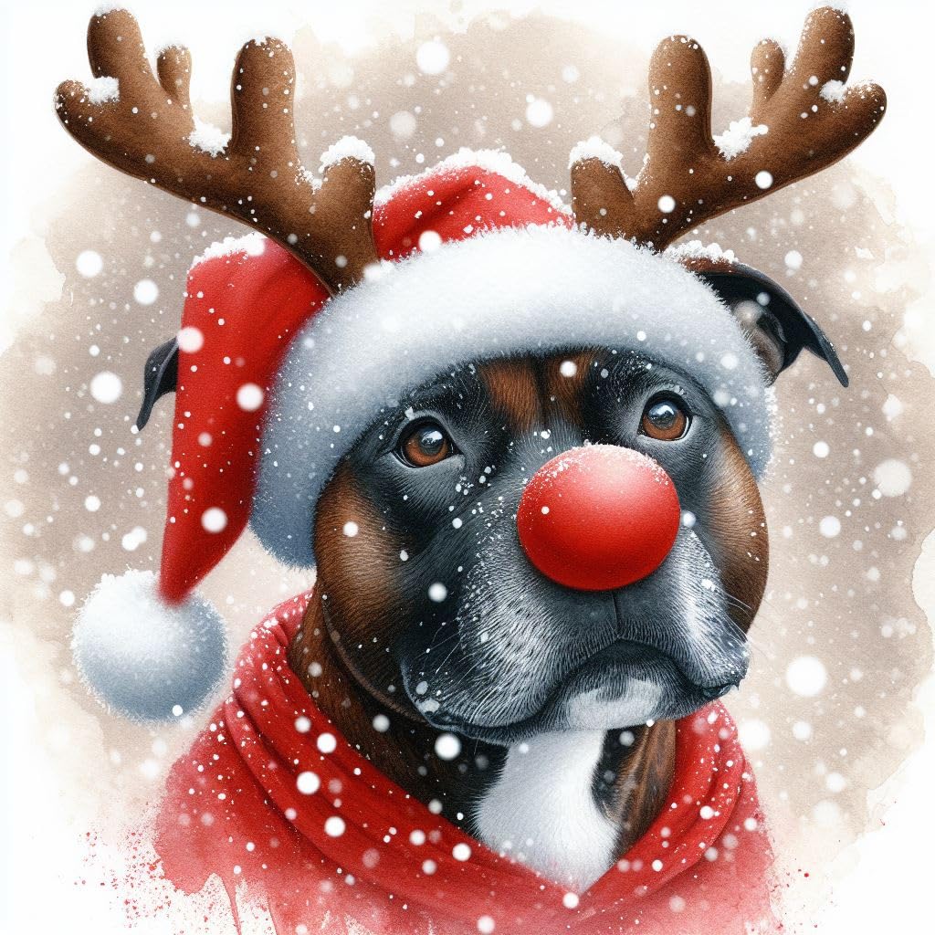 Brown Staffy Christmas Cards