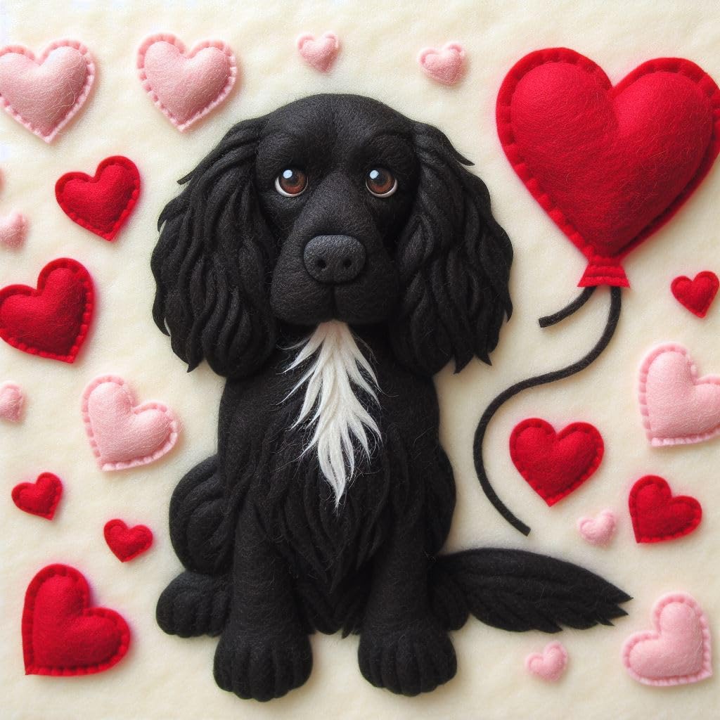 Felt Cocker Spaniel Card