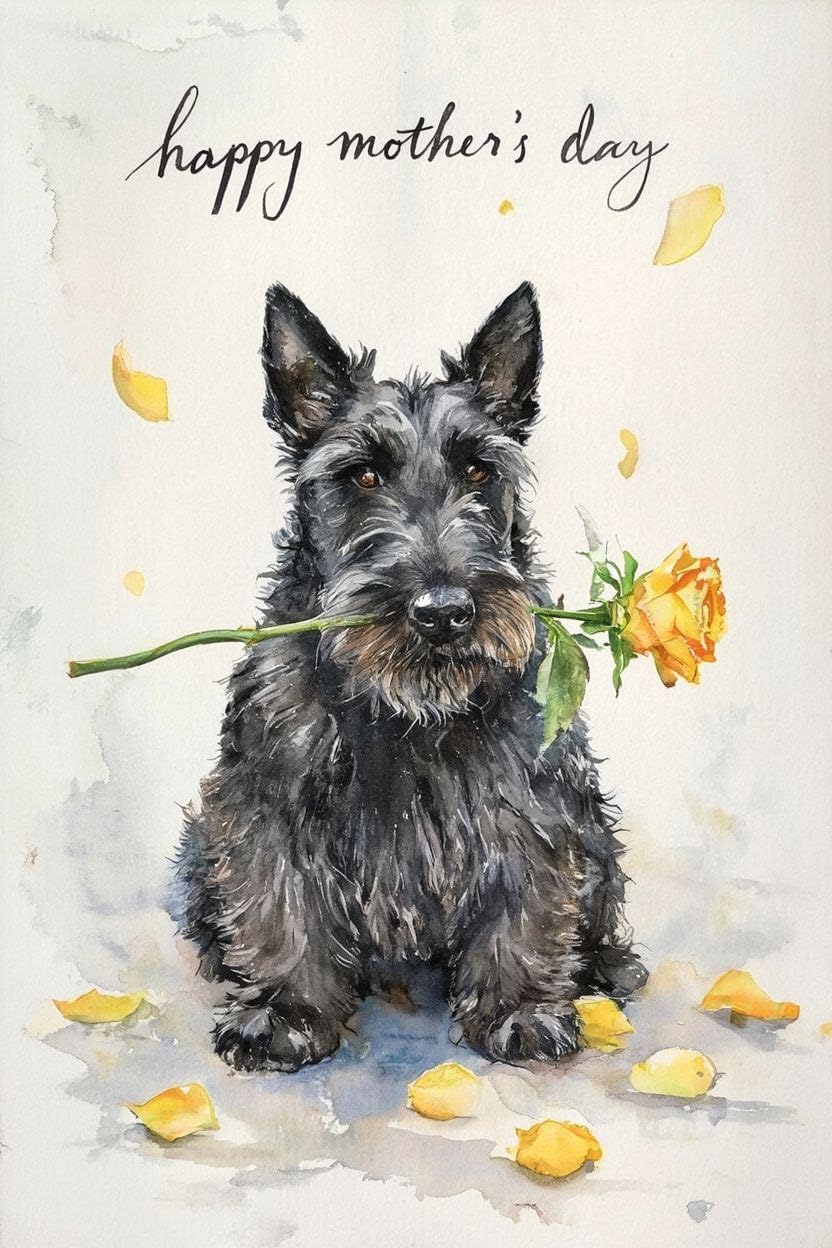 Scottish Terrier Mothering Sunday Card