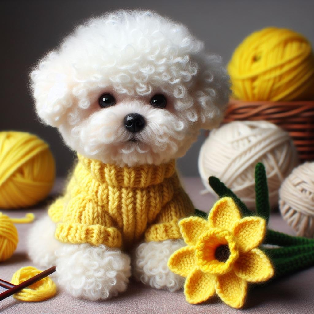 Bichon Daffodil Birthday Card