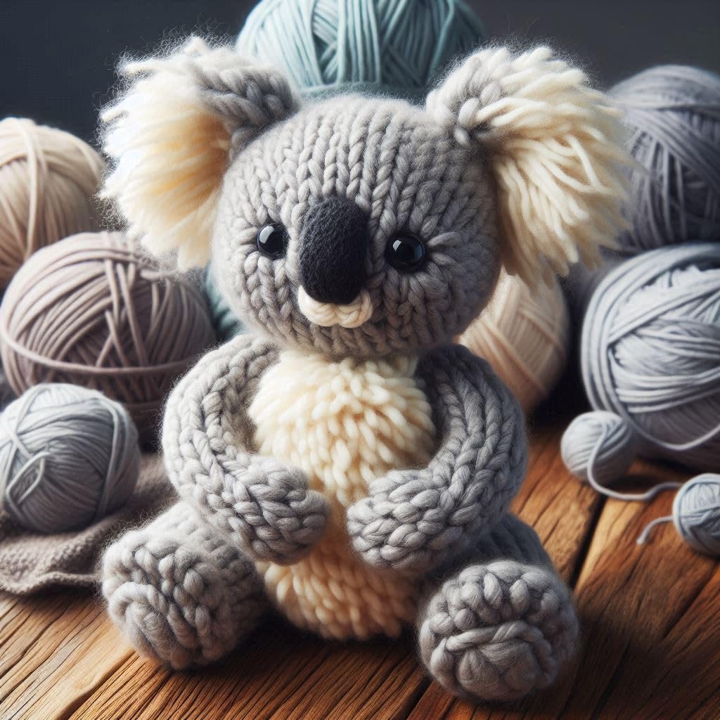 Knitted Koala Blank Card