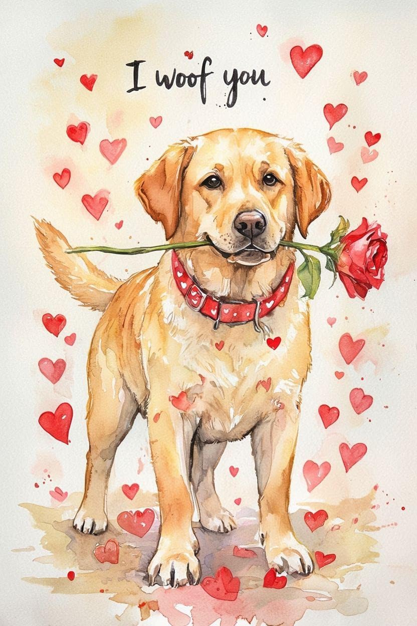 Yellow Lab Valentine Card