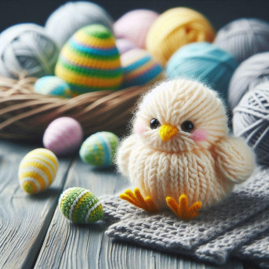 Easter Chick Knitted Card