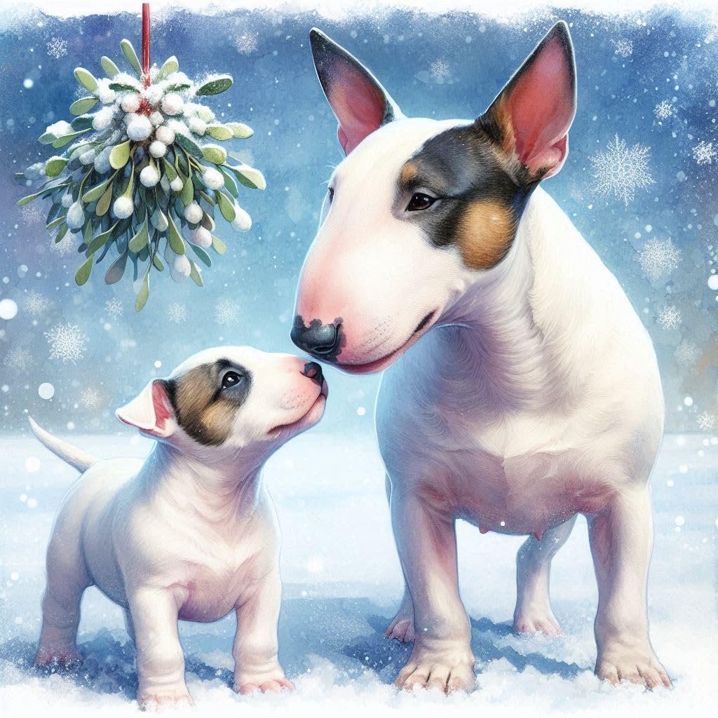 Bull Terrier Christmas Card