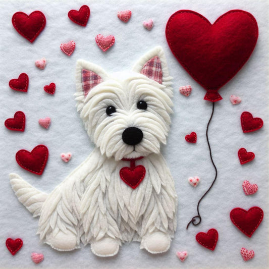 Westie Felt Birthday Card