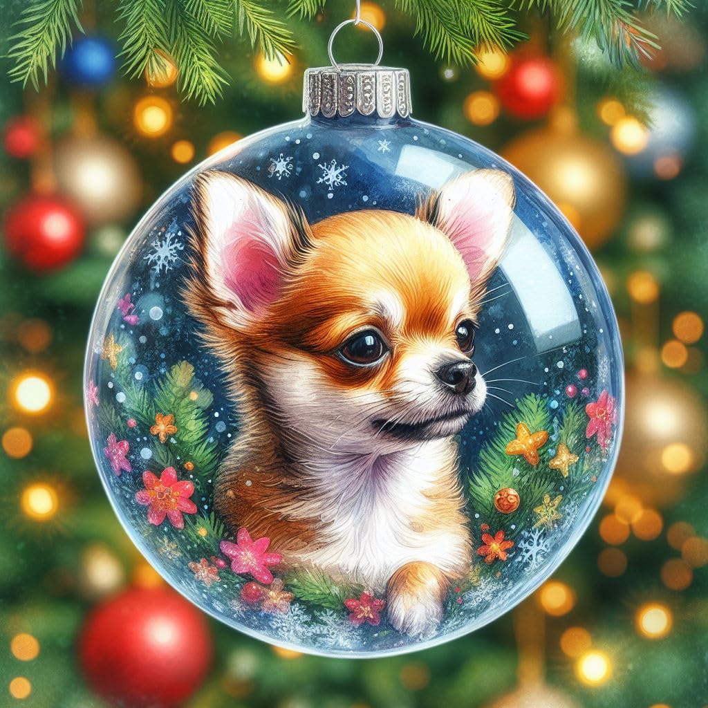 Chihuahua Bauble Christmas Card