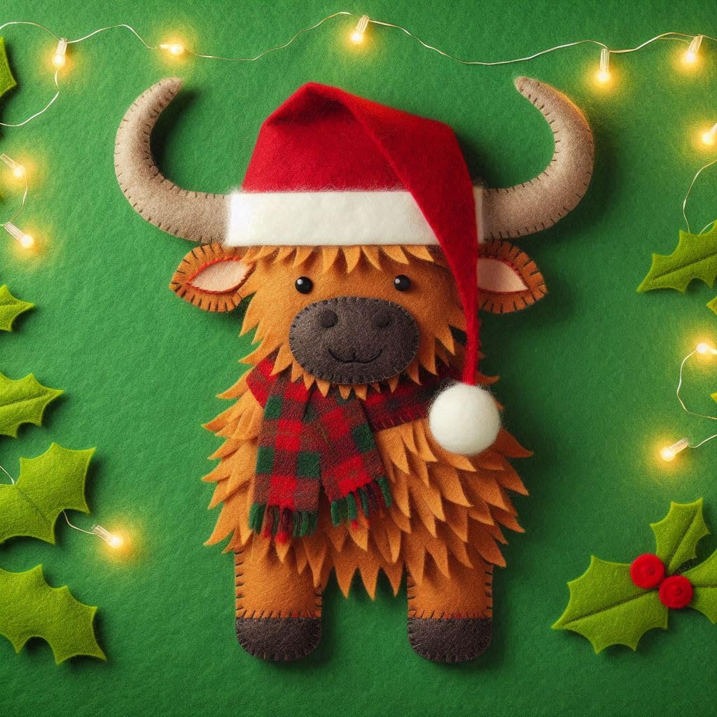Highland Cow Felt Card