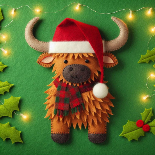 Highland Cow Felt Card