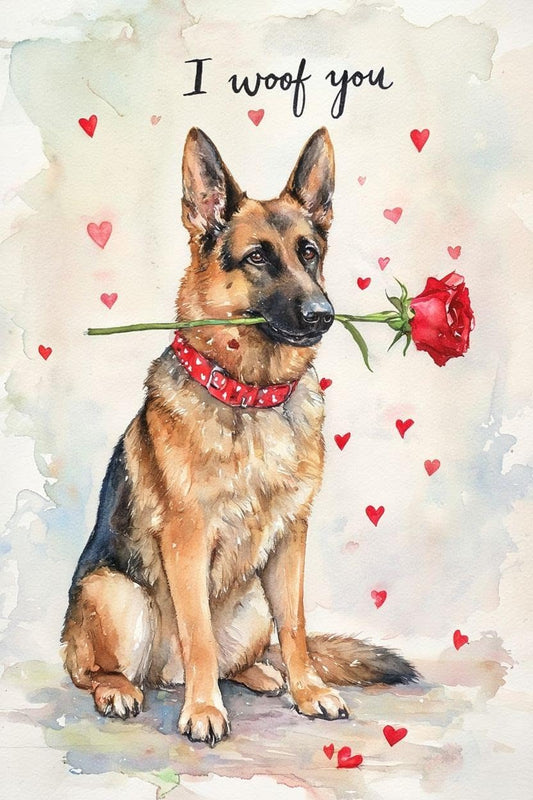 German Shepherd Valentine Card