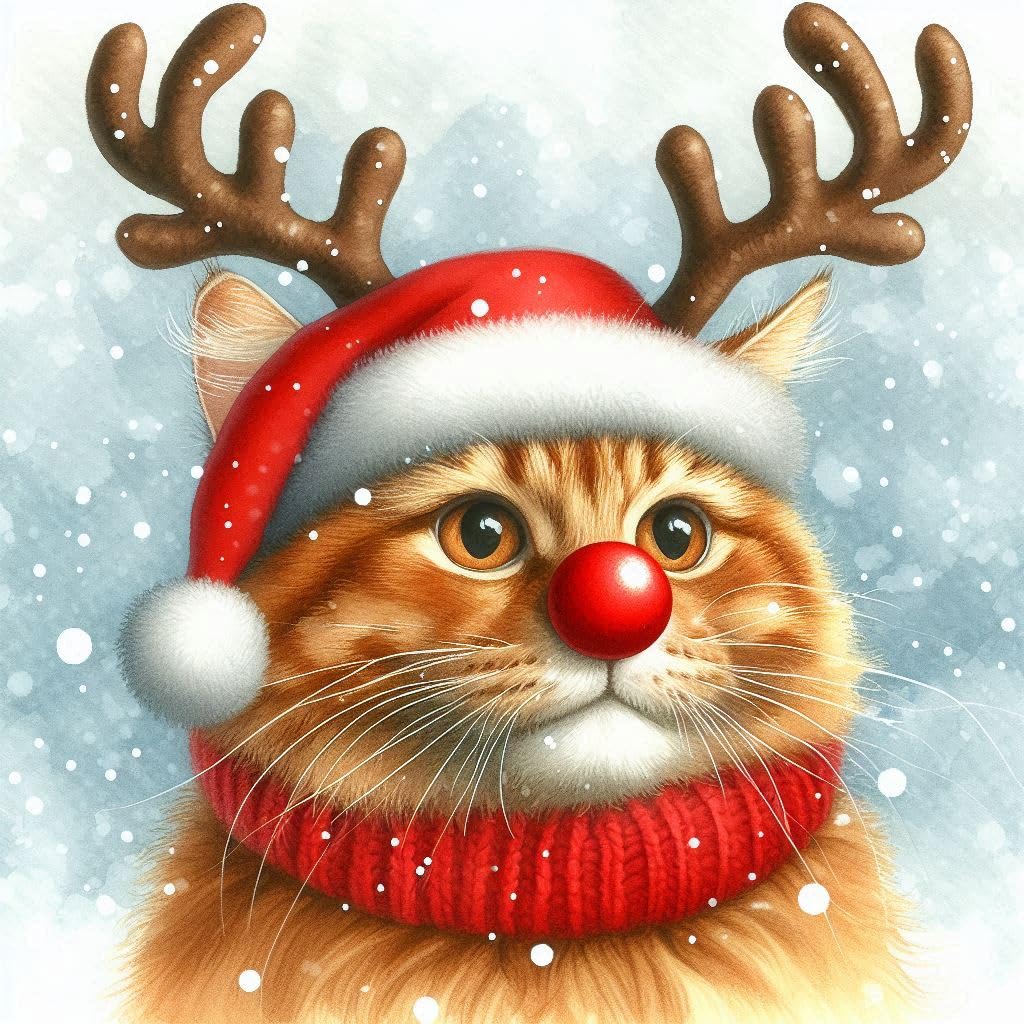 Ginger Cat Christmas Card