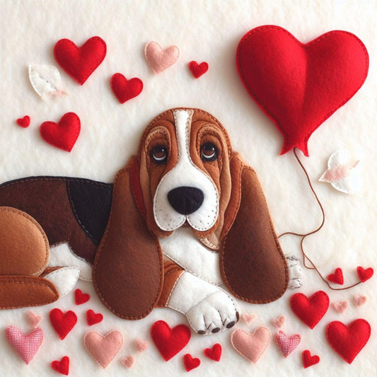 Basset Hound Felt Card