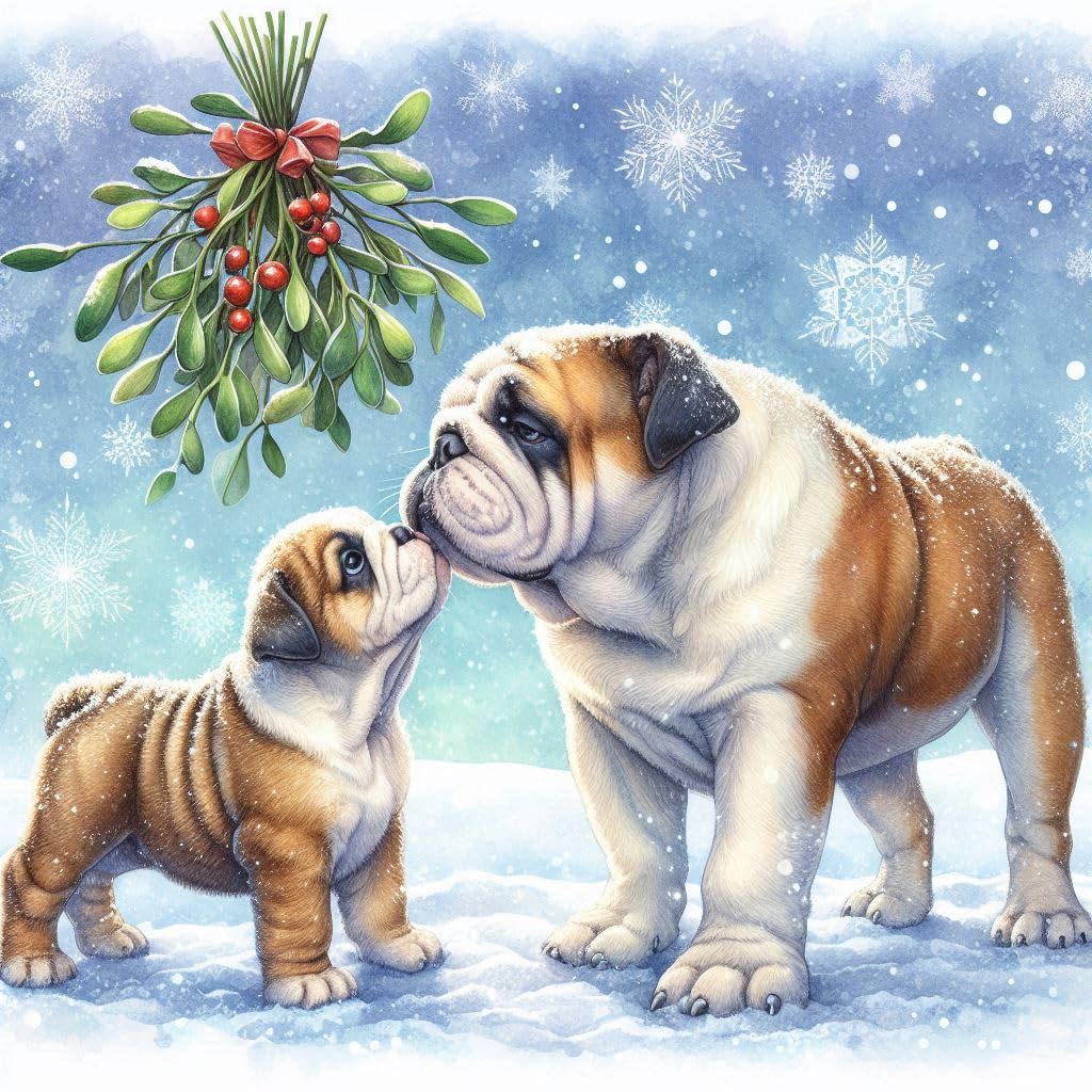 Pack of Dog Mother and Pup Christmas Cards
