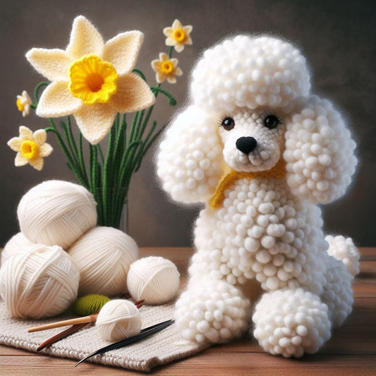 Poodle Daffodil Card
