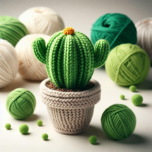 Knitted Cactus Blank Card