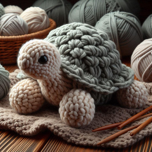 Knitted Tortoise Blank Card