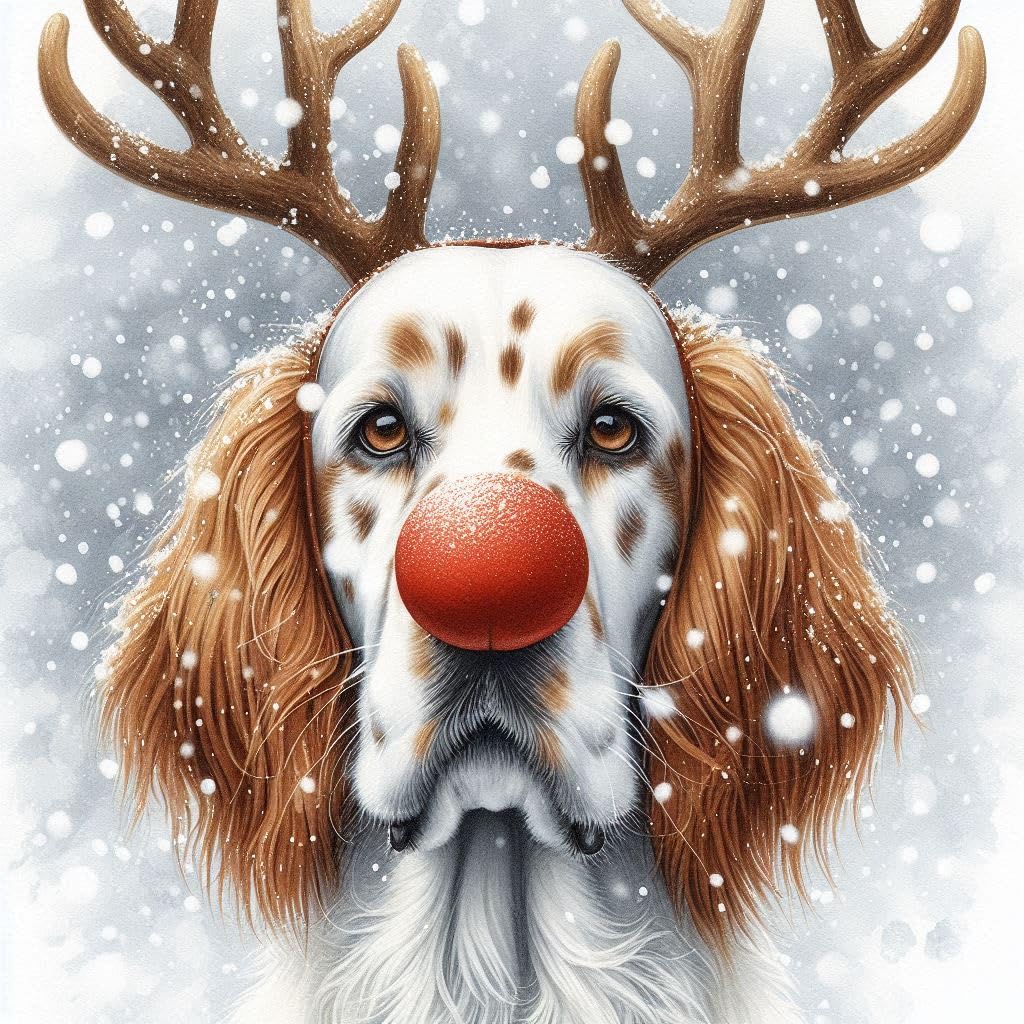 English Setter Christmas Card