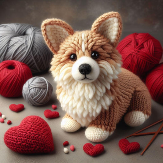 Knitted Corgi Card