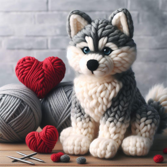 Knitted Husky Card