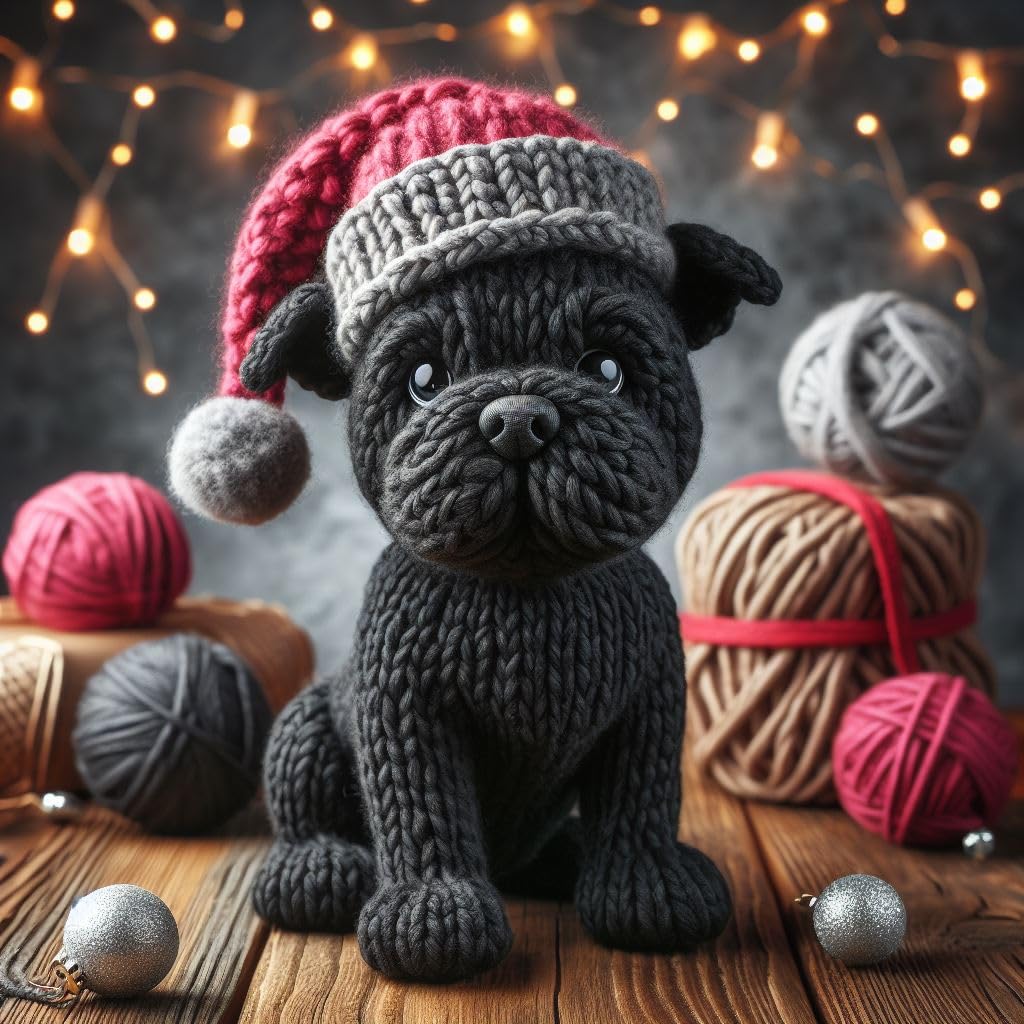 Staffy Knitted Christmas Cards