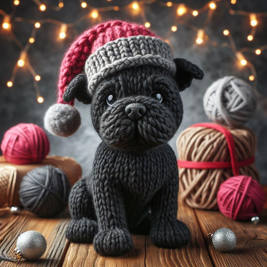 Staffy Knitted Christmas Cards