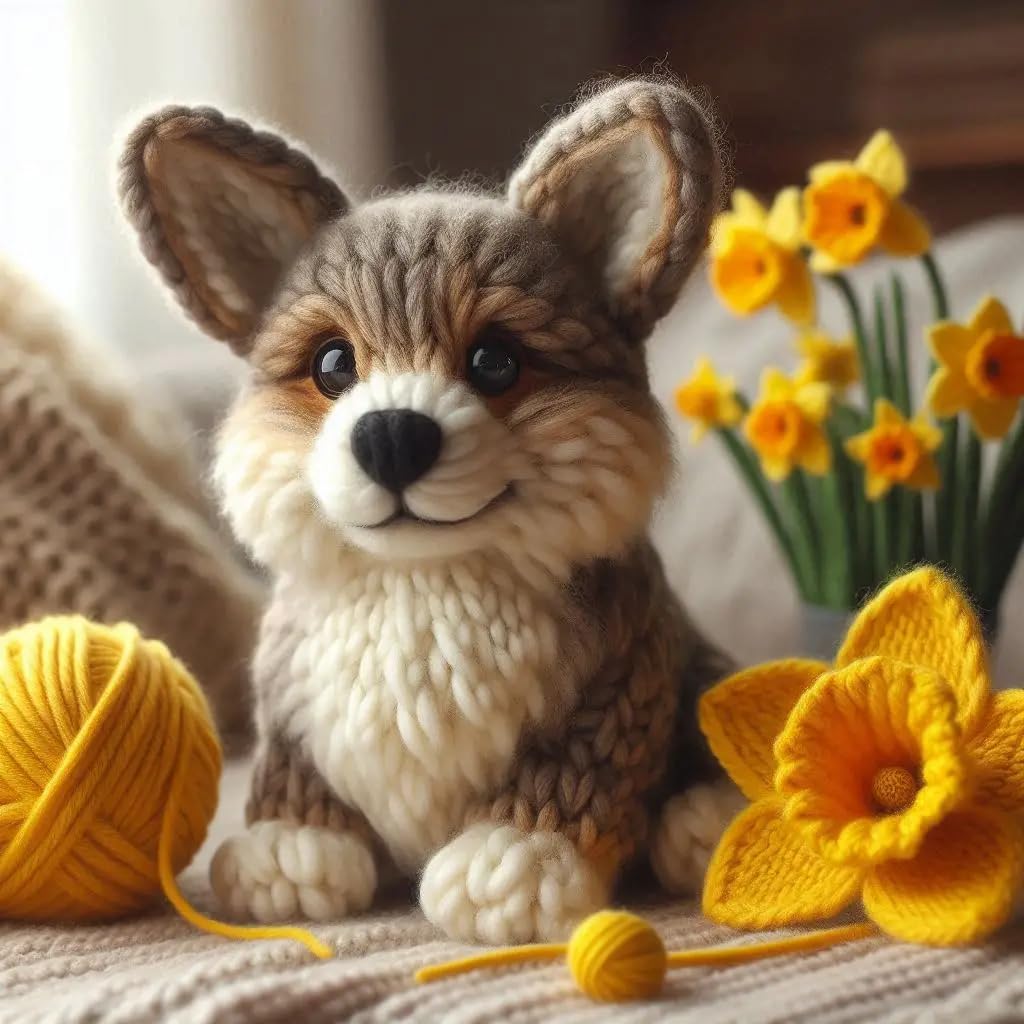 Corgi Daffodil Card