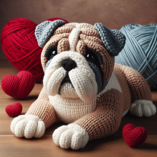 Knitted Bulldog Card