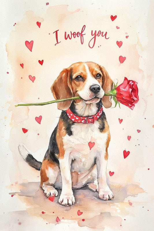 Beagle Valentine Card