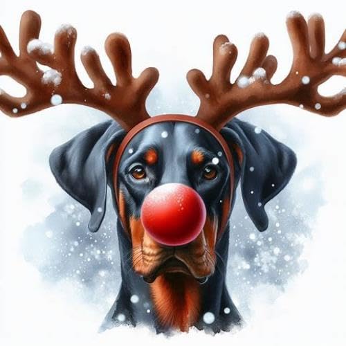 Doberman Christmas Card