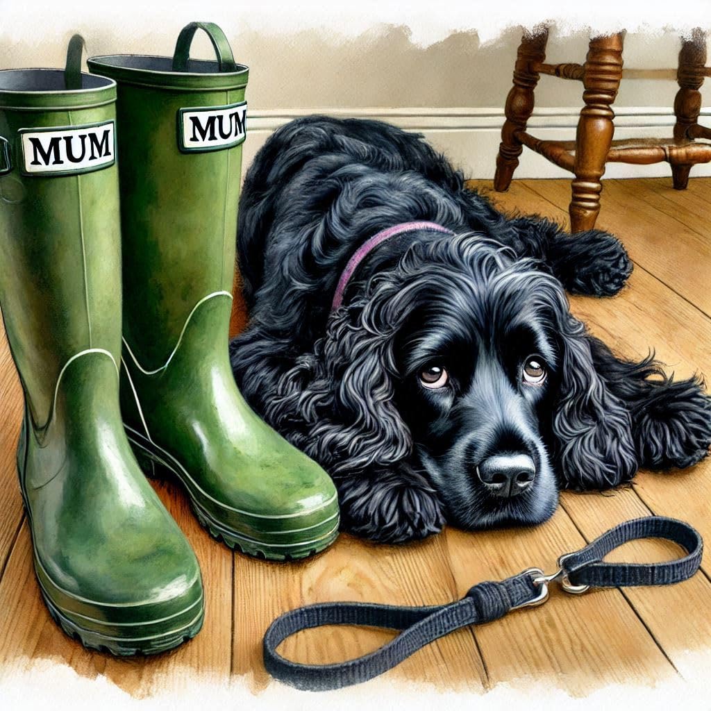 Black Cocker Spaniel Mothering Sunday Card