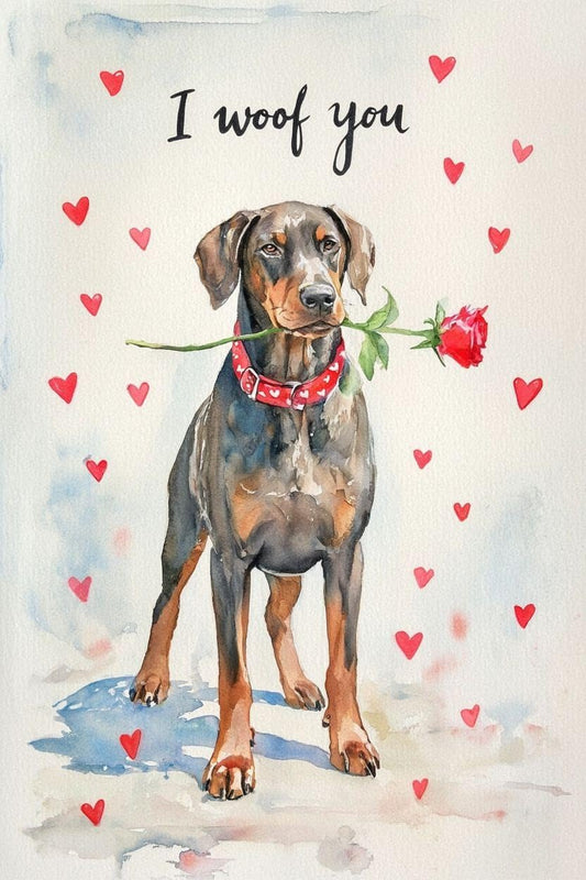 Doberman Valentine Card